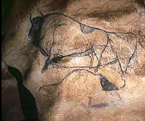 Salle du fond de la grotte Chauvet. Le panneau des Bisons (Copyright Jean Clottes)