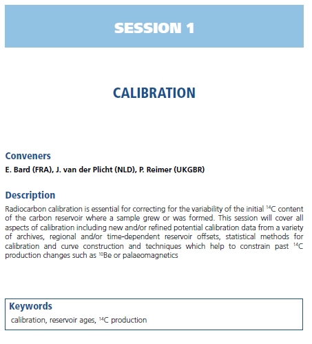 Présentation de la session Calibration de la Conférence Radiocarbone de Paris, en juillet 2012